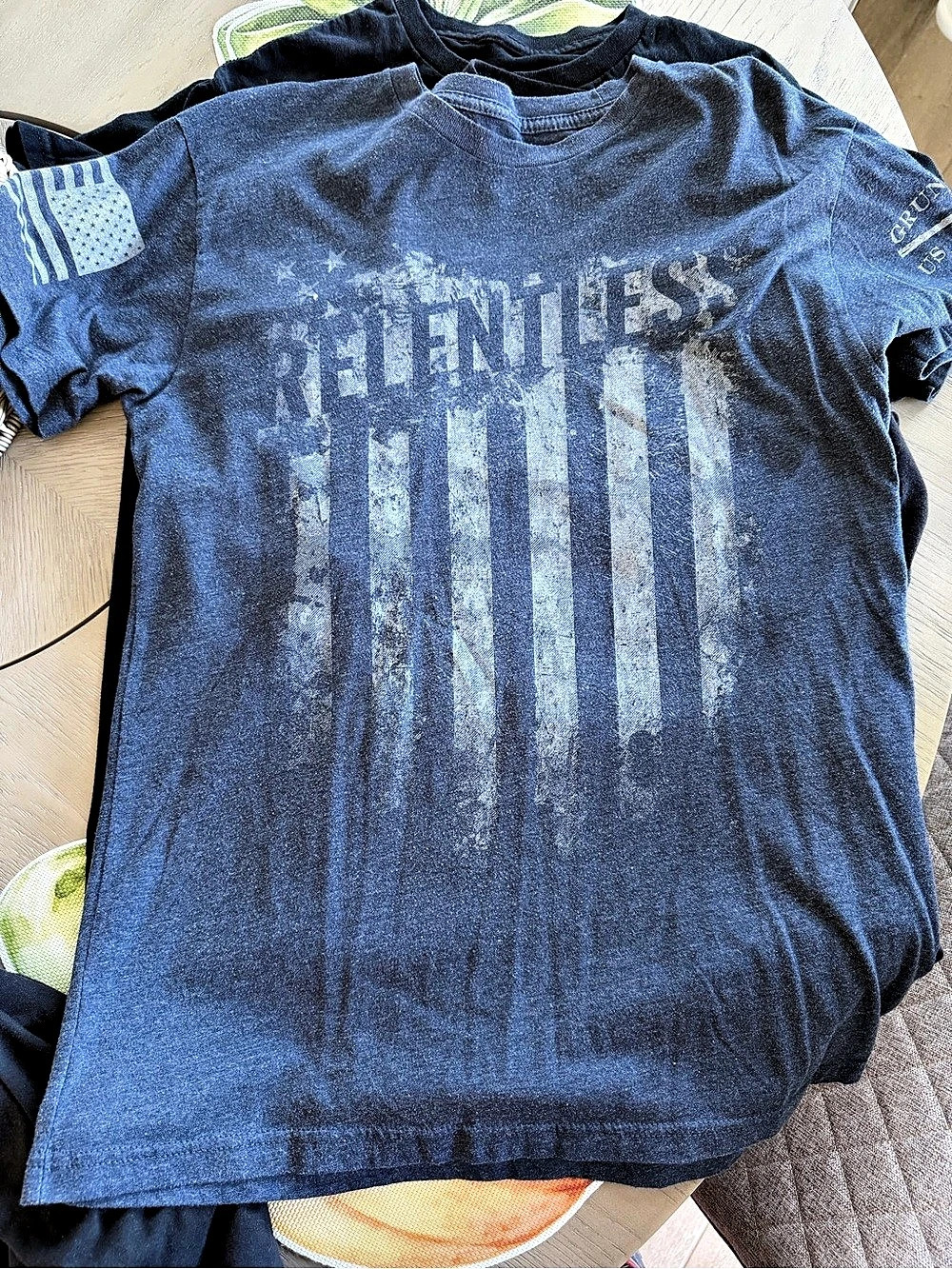 Grunt Style Relentless Flag Graphic T-Shirt Blue